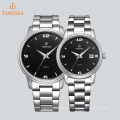 Lässige Unisex Quarzuhr Business Handgelenk Edelstahl Uhr 70039